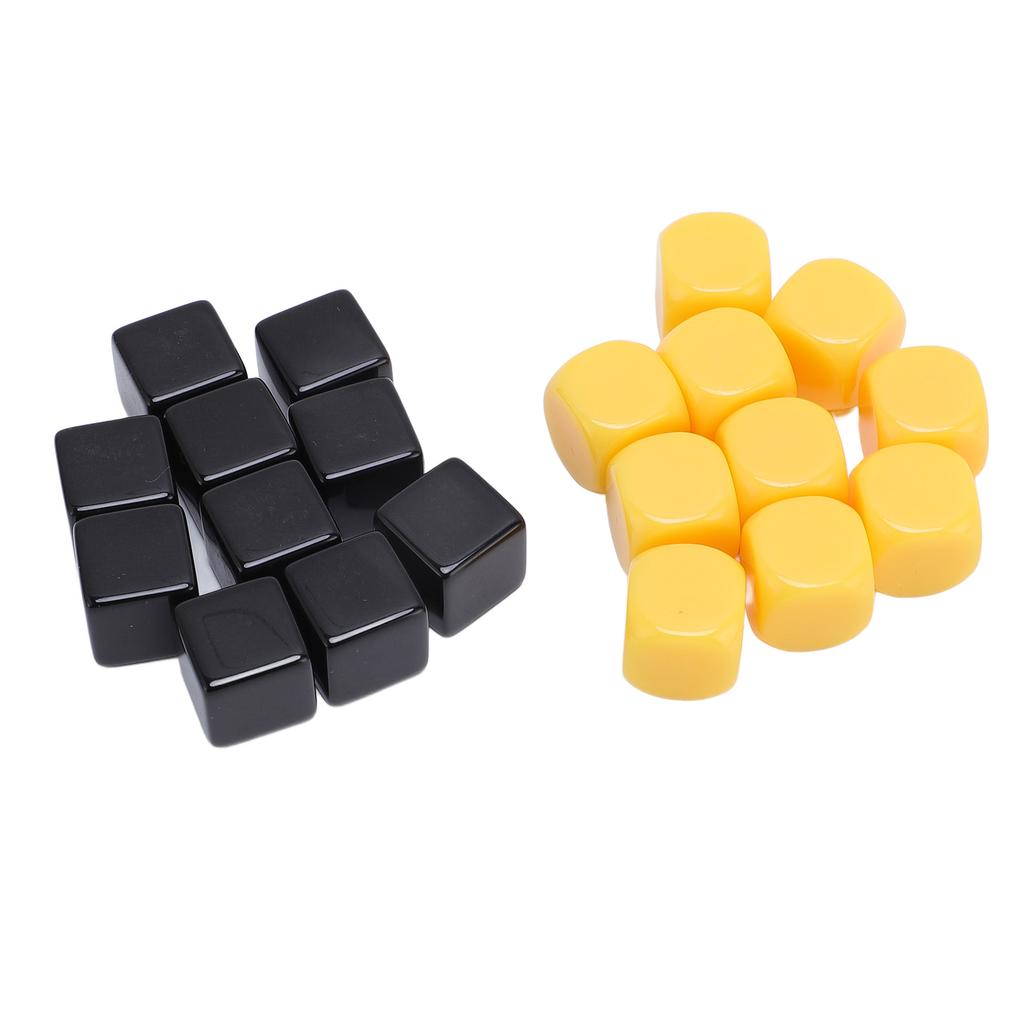 20Pcs 16mm Blank Dice Plastic Impact Proof Multifunctional DIY Blank Dice with Storage Bag for Board