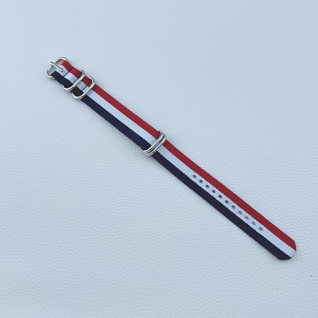 Nylon Braided NATO Canvas Watch Strap - One-Piece Design, Available in 18mm, 20mm, 22mm, 24mm Sizes.
