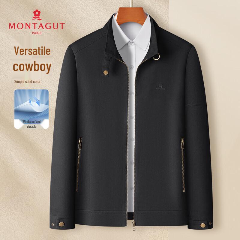 

MONTAGUT Men s Windproof Stand Collar Denim Jacket L