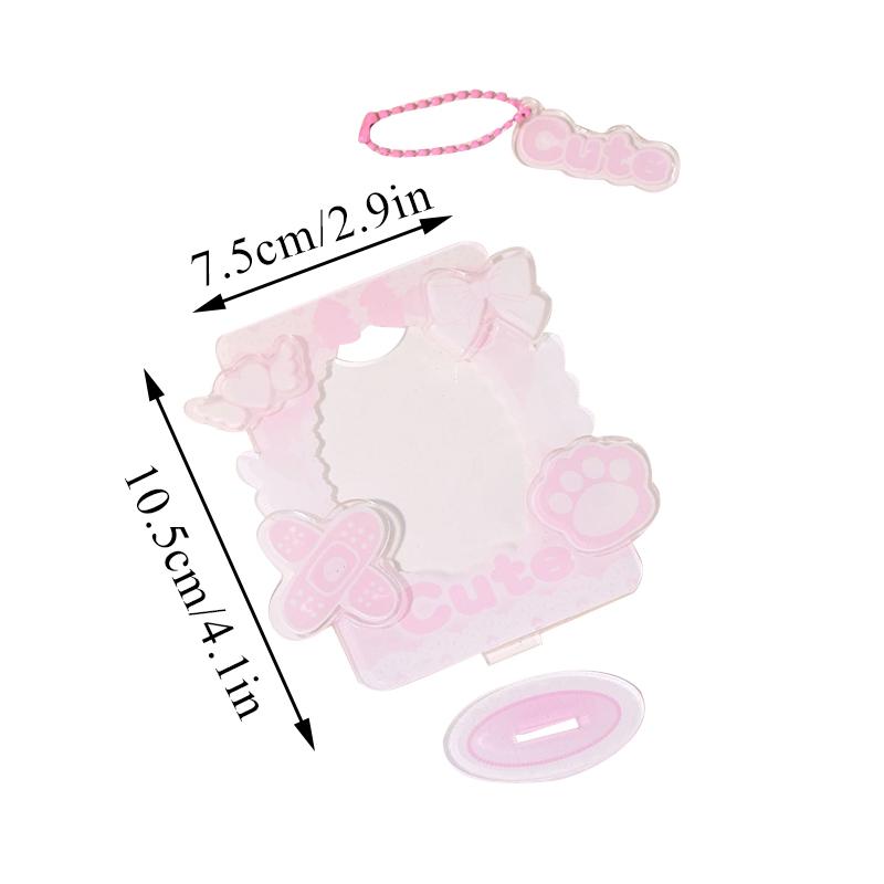 3 Inch Acrylic Photo Frame Idol Postcards Display Photo Cards Decoration Card Holder Fashion Chain Stand Card Protective Case