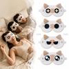 Soft Breathable Fabric Eye Mask Breathable Light Blocking Eye Cover Cat Ear Eye Mask  Noon Break