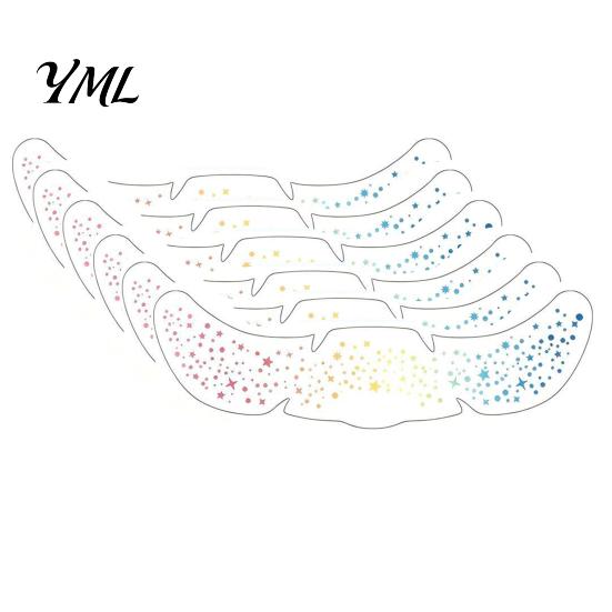 Water Transfer Makeup Patches 6Pcs Holographic Freckle Stickers, Shimmer Temporary Face Tattoos with Waterproof Easy Application Transfers Adhesive,