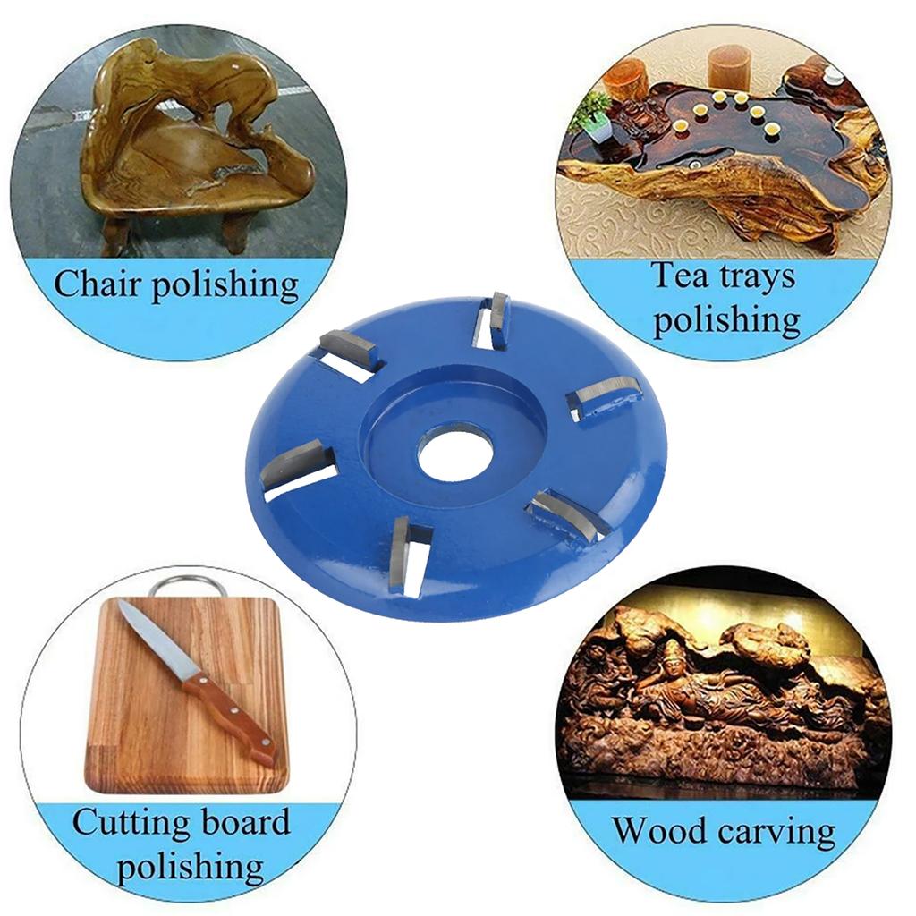 6-Teeth Steel Wood Carving Disc - Angle Grinder Milling Cutter (Durable, Precision-Cut Woodworking Tool)