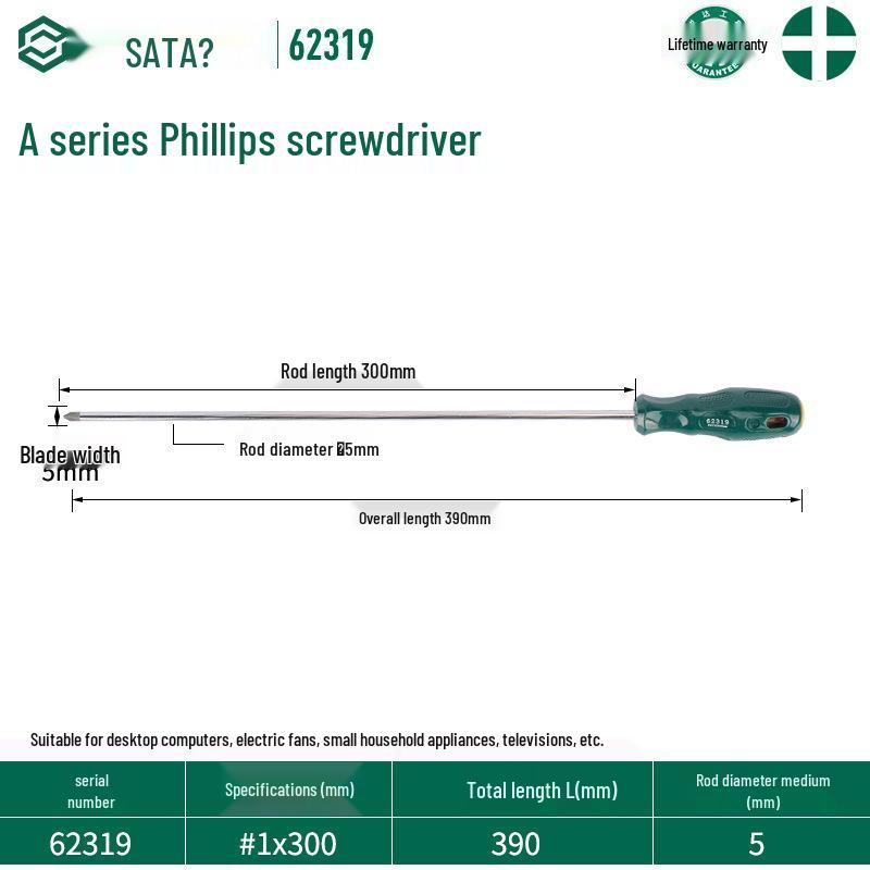Sata Stubby Screwdriver Set: Phillips, Slotted, Flathead, Torx