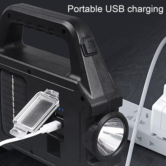 Camping Light Solar Operated Rechargeable Portable Multifunctional 6 Modes Adjustable Illumination Side Light