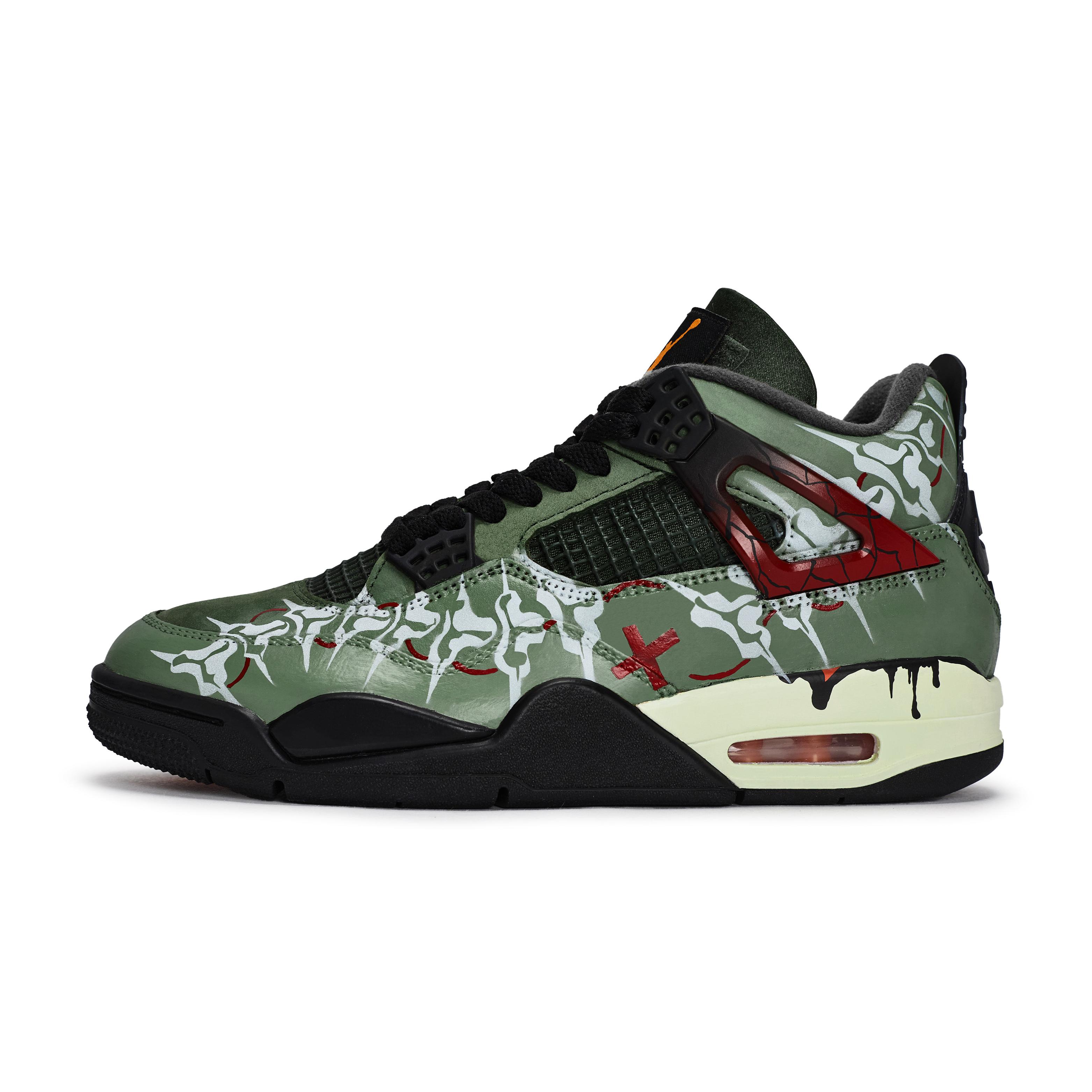 

UNDEFEATED X Jordan Air Jordan 4 Вінтажні Баскетбольні Кросівки Чоловічі Середні Чорний/Червоний/Зелений IB1519-200(Команда1189- ) 38