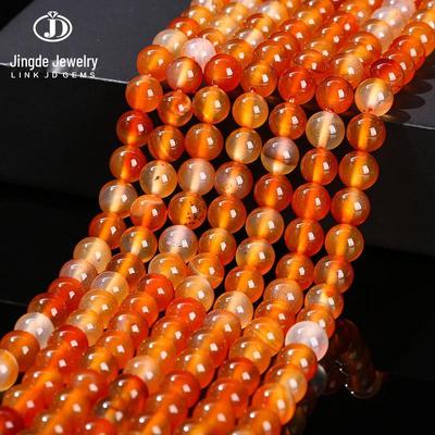 Red Agate Loose Beads for DIY Jewelry – Brazilian Semi-Finished Stock