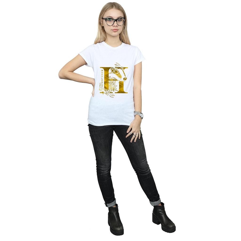 Harry Potter Womens/Ladies Hufflepuff Badger Cotton T-Shirt