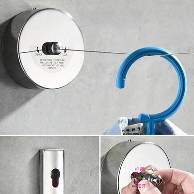 Retractable Clotheslines Laundry Hanger Clothes Dryer Organizer Stainless Steel Clothes Drying Rack Rope Home Storage