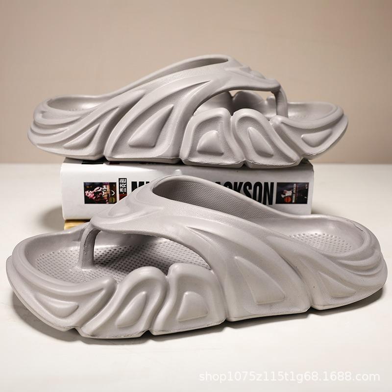 

Summer men s flip-flops wear wear wear-resistant beach slippers men s foot pinch sports casual non-slip cool slippers 44-45 серый