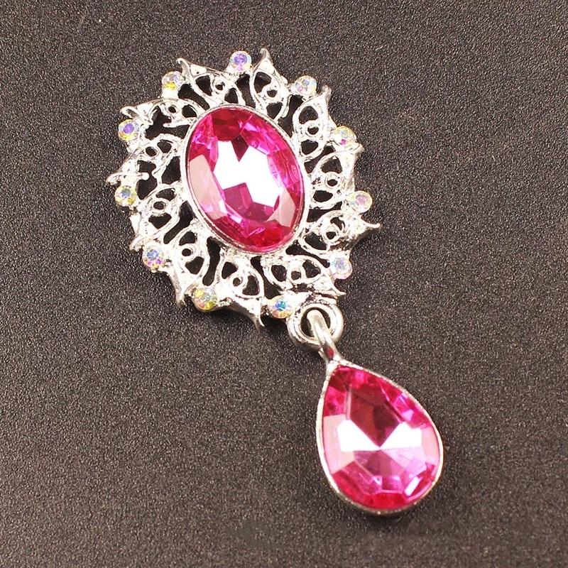 5 st Vattendroppar Brosch Tillbehör Kläddekoration Glittrande Kristall Syknapp Legering Strass Hänge
