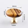 30×20mmSmall Oval Furniture Handle Brass Jewelry Box Drawer Door Knob Cupboard Dressing Cabinet Pulls Crystal Agate Stone Handle