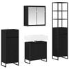 Bathroom Furniture Set with Door Black Oak Effect Wood Based Material
