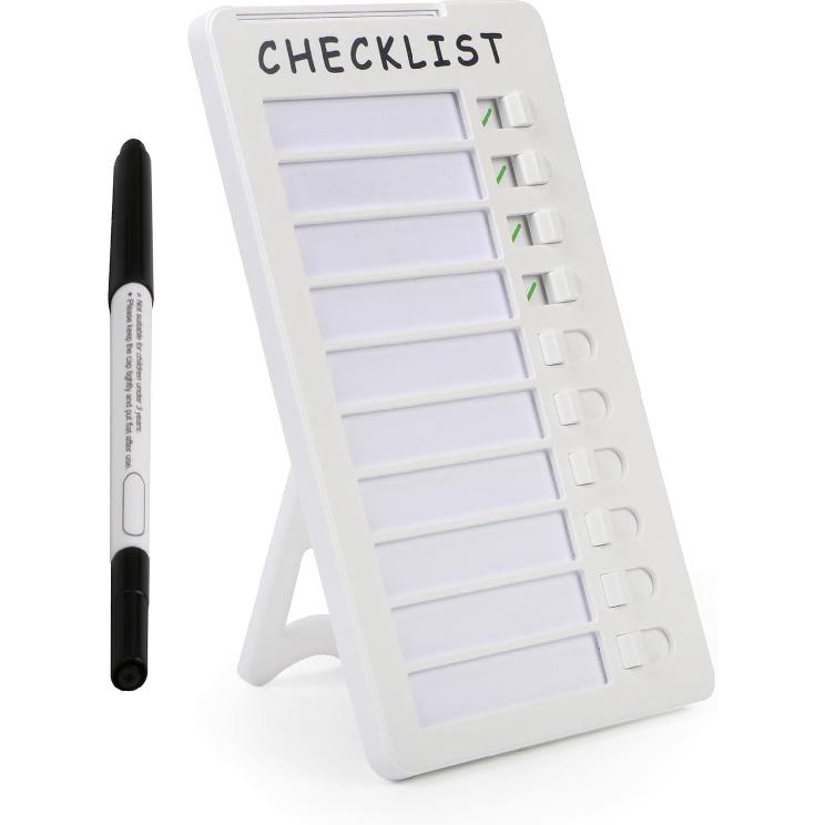 Dry Erase Chore Chart, Standable Whiteboard Checklist Board, Chore Chart for Kids Routine Chart with a Pen (Standable) Single