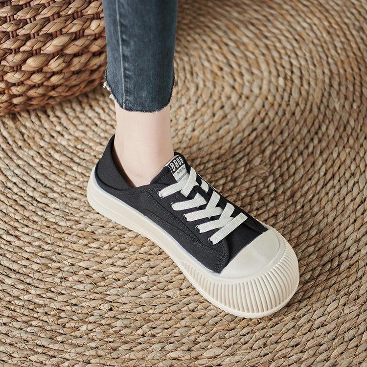 Black board shoes women's summer breathable thick-soled two wear ugly cute women's shoes new sports and leisure thin canvas shoes