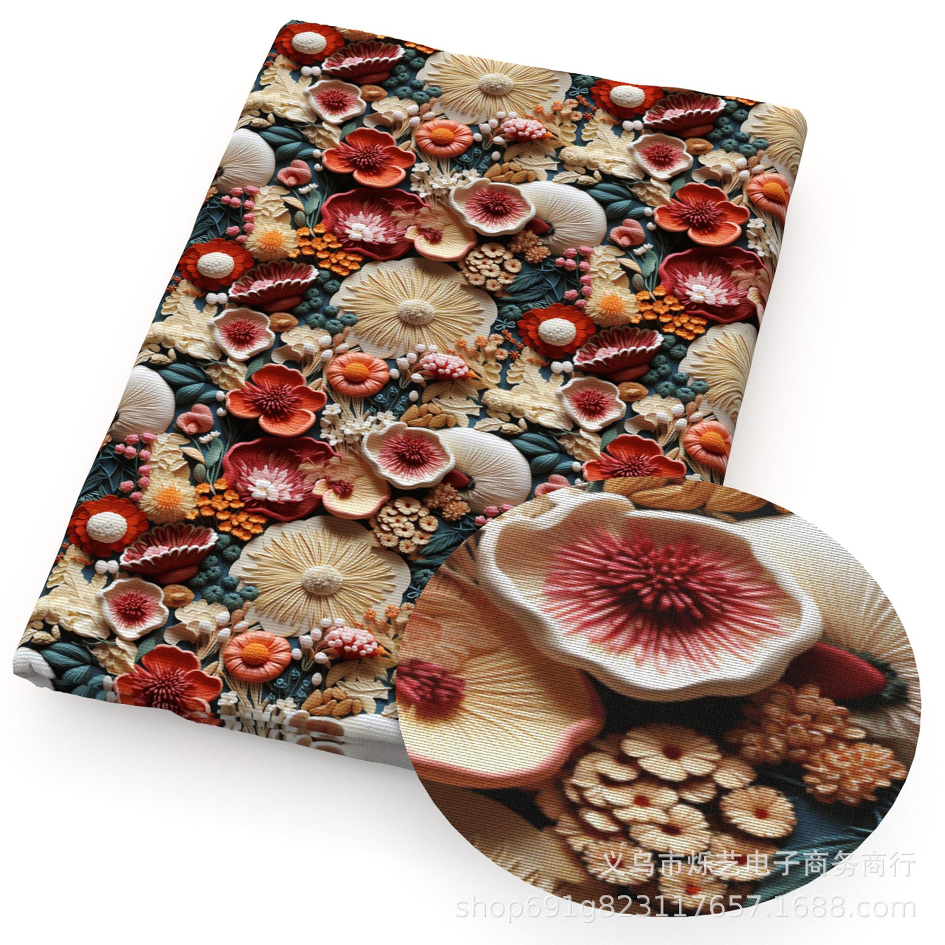 

Сделай сам Синтетическая кожа Ткань Цветы Цветочный принт Имитация вышивки Искусственная кожа Обувь Имитация вышивки 20x33cm