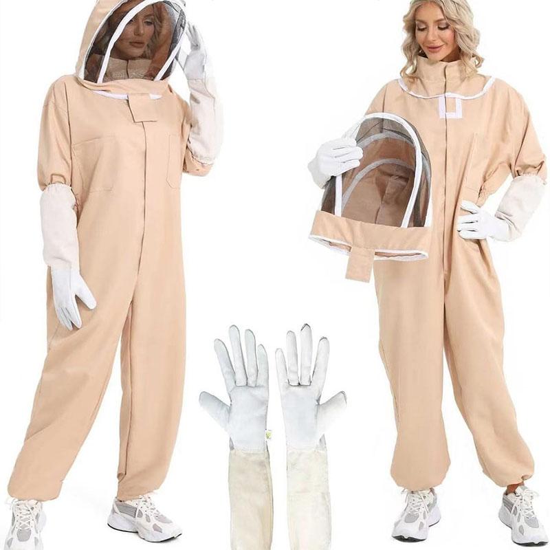 Apicoltura Polycotton A Prova di Api Abbigliamento Protettivo Tuta Completa da Apicoltore Fattoria Unisex Tenuta di Sicurezza Guanti Velo Cappuccio Apiario