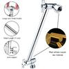 Heavy Duty Adjustable Shower Arm, 11" Brass Extension with Gear Lock Teeth & Swivel Nut, Strong Load Support, No Sagging, Keeps Shower Head Straight,