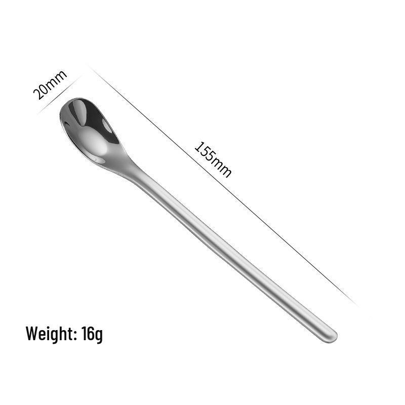 304 Stainless Steel Yuanbao Children's Long Handle Dessert & Mixing Spoon
