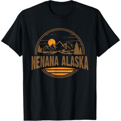 Vintage Nenana, Alaska Bergwandern Souvenir Druck T-Shirt