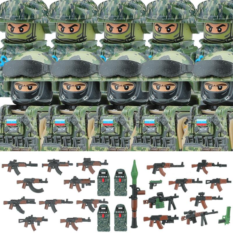 Commando Urbano Forze Speciali Figure Militari Blocchi da Costruzione SWAT Esercito USA Ucraina Soldati Assalto Fanteria Scudo Armi Giocattoli