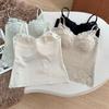 Spicy Girl Style French Style Lace Camisole Sleeveless Fishbone Lace Corset Slim Fit Flower Suspender Vest Spring Summer