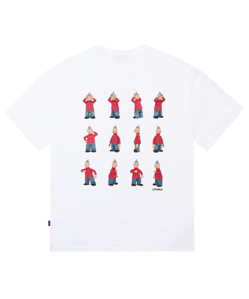 LAUGHER [Pat&Mat] Motion Mat T-Shirt - White