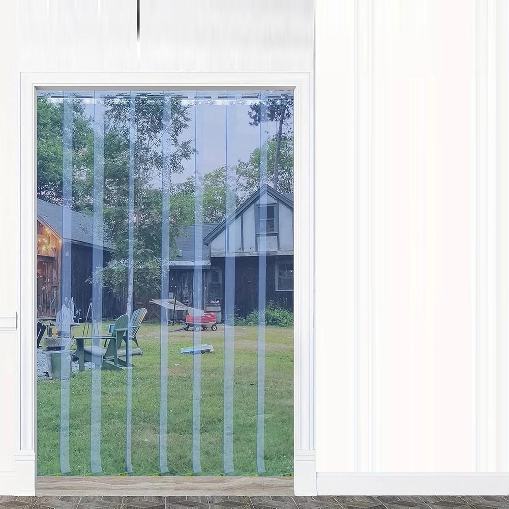 1.95/2/2.1M Air Conditioning Door Curtain Soft PVC Transparent Dustproof Windproof Partition Curtain For Commercial Spaces 1.95M