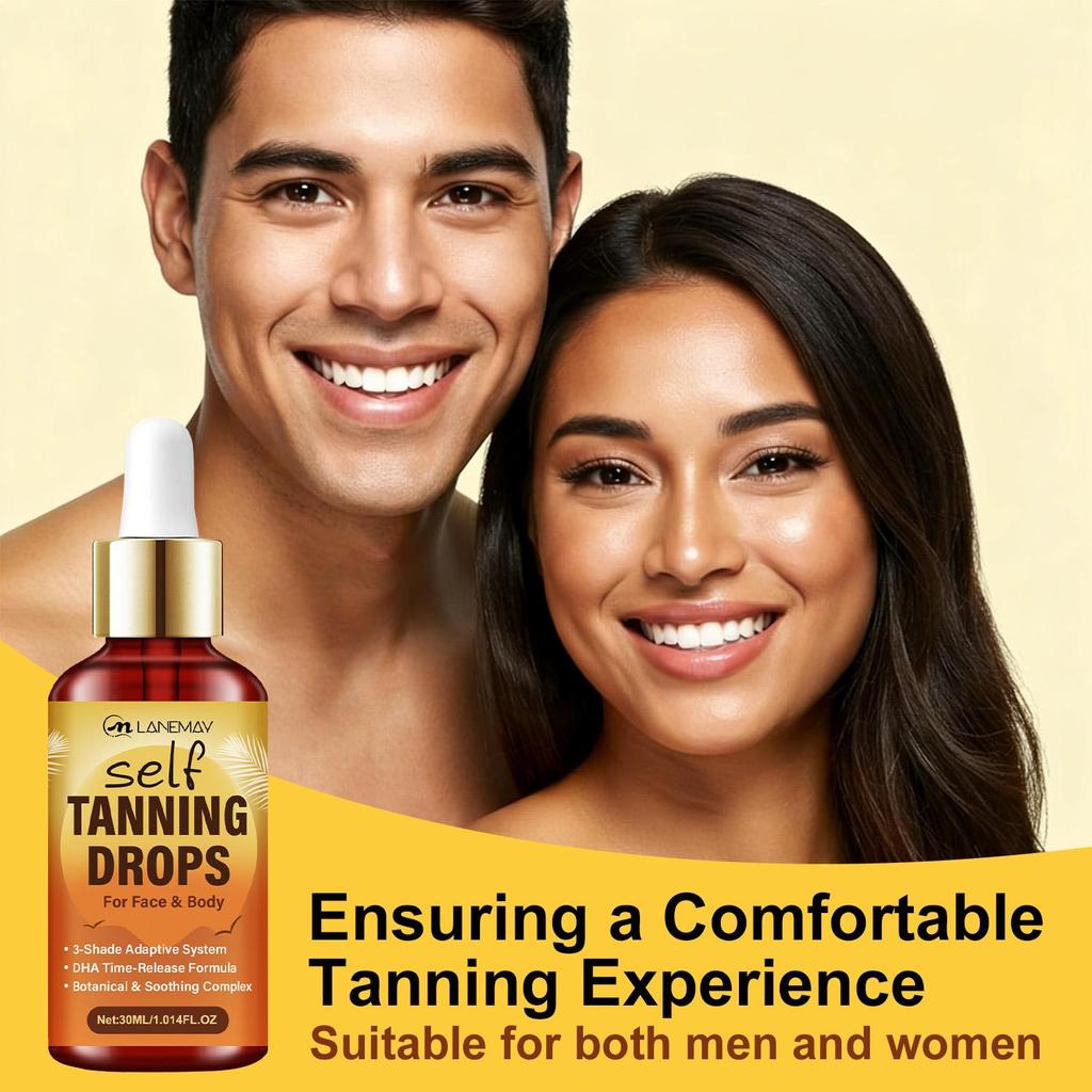 Gocce Autoabbronzanti-Facili Per la Cura Quotidiana, Tono della Pelle Gradualmente Sano-Formula Delicata-Adatte a Tutti i Tipi di Pelle, 30ml