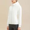 Anta Solid Color Zip-Up Hooded Fleece Jacket Women Jackets Paper-White 162347718-1