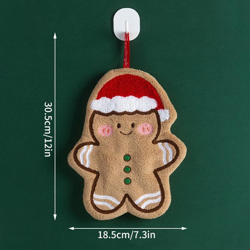 Christmas Decoration Hand Towels Coral Fleece Bathroom Wash Hand Cloth for Kid Kitchen Cleaning Dishcloths  Xmas Gifts
