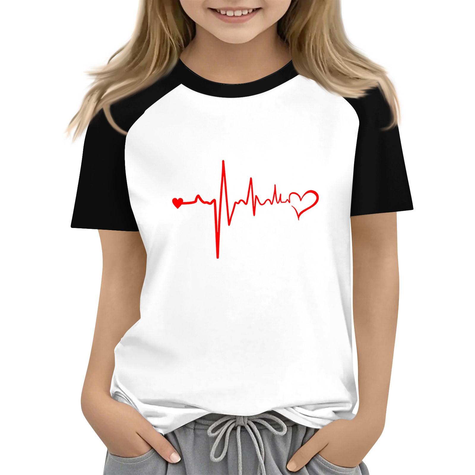 

Топы для девочек 4-16 лет с круглым вырезом и коротким рукавом, модные топы 140 белый