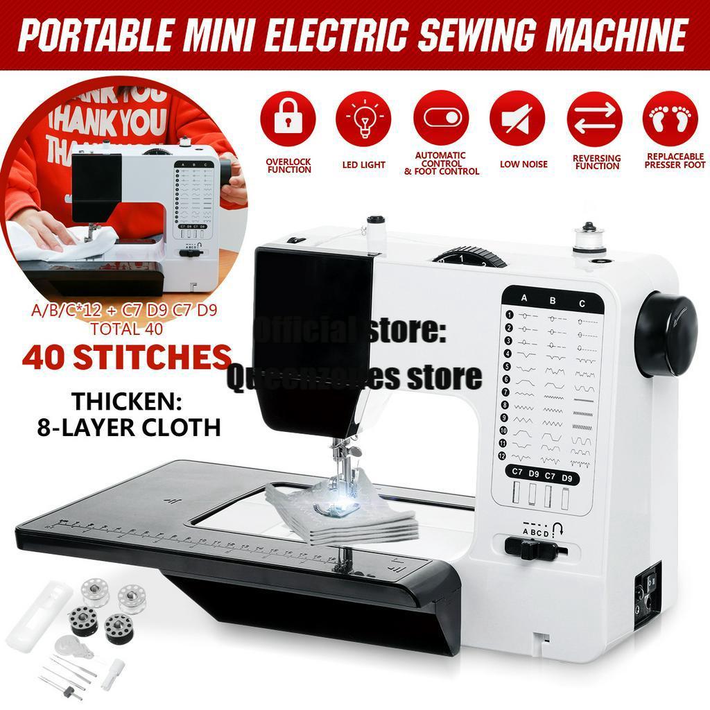 2W Domowa Biurkowa 7 Przenośna Mini Elektryczna/ Bateryjna Maszyna do Szycia Gwintów