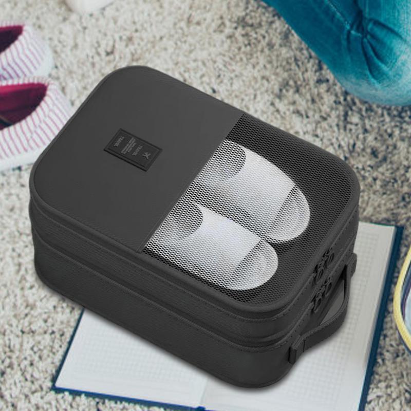 Portable Shoe Bag For Travel Waterproof Storage Organizer Shoe Compartments Suitcase Organizers Travel Shoes Storage Bag