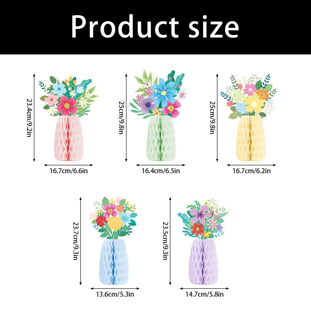 Colored Paper Vase Honeycomb Holiday Decoration for Easter Tabletop Centerpieces Wedding Receptions Festival Decoration