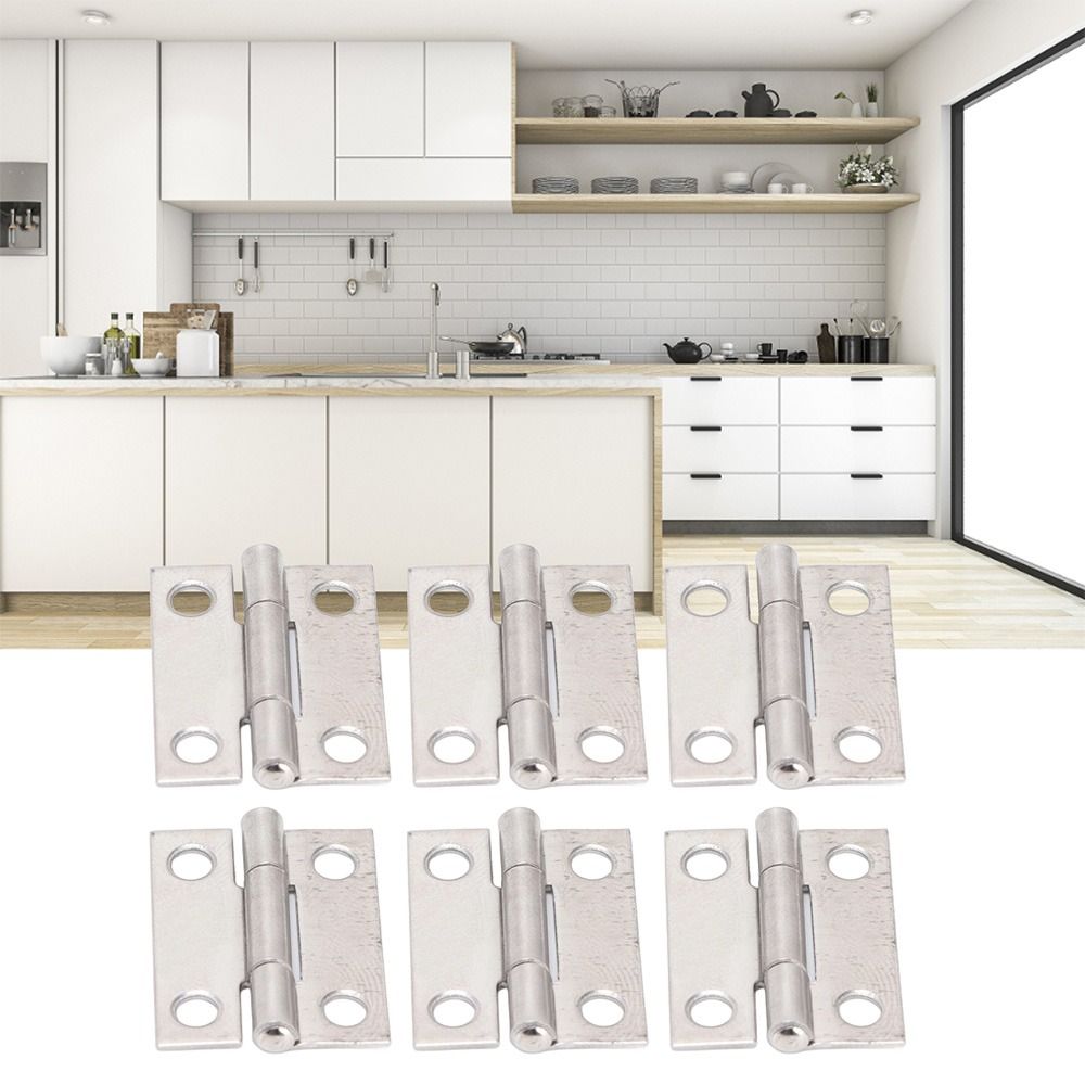 10pcs Silver Cabinet Door Hinges Stainless Steel Foldable Hinges Small Small Hinges Household Use