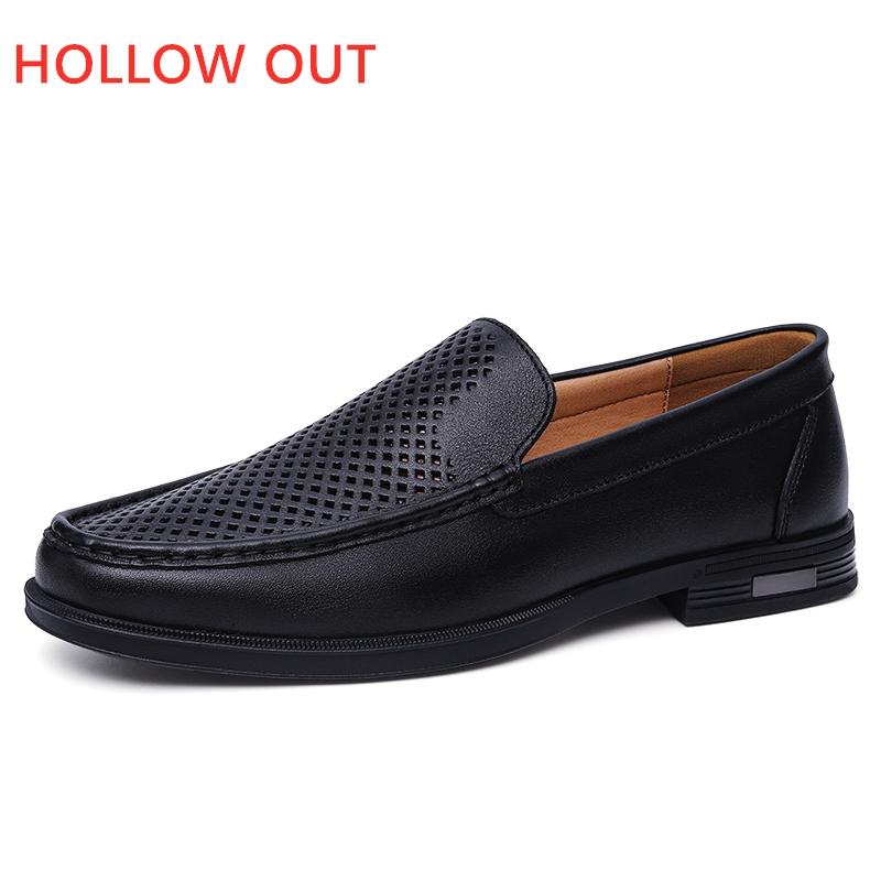 Fashion High Quality Men's Shoes Luxury Men Loafers New Mens Slip on Shoes Genuine Leather Business Shoes All-match Male Walking Flats
