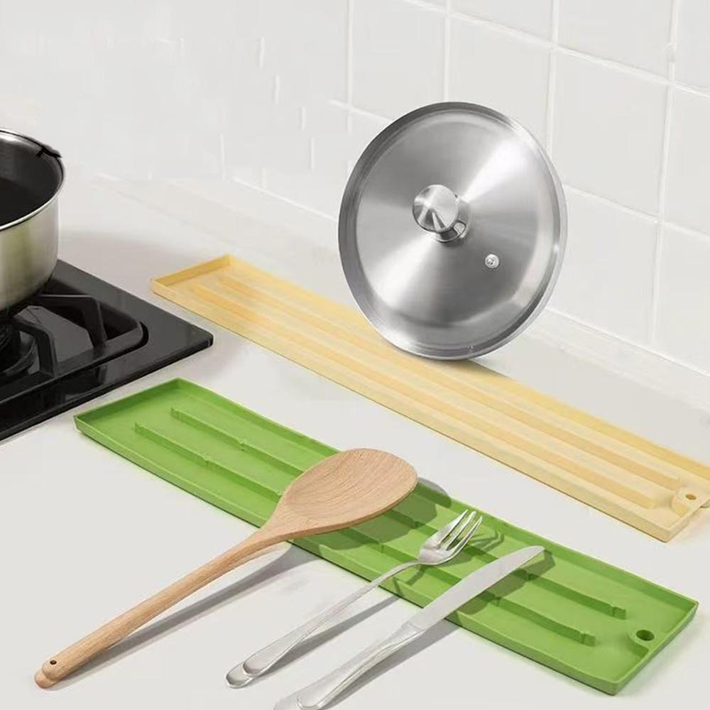 Silicone Countertop Pot Lid Storage Mat Heat Resistant Anti Slip Grooves Kitchen Sink Pad Holder Kitchen Supplies Sink Drainer Rack