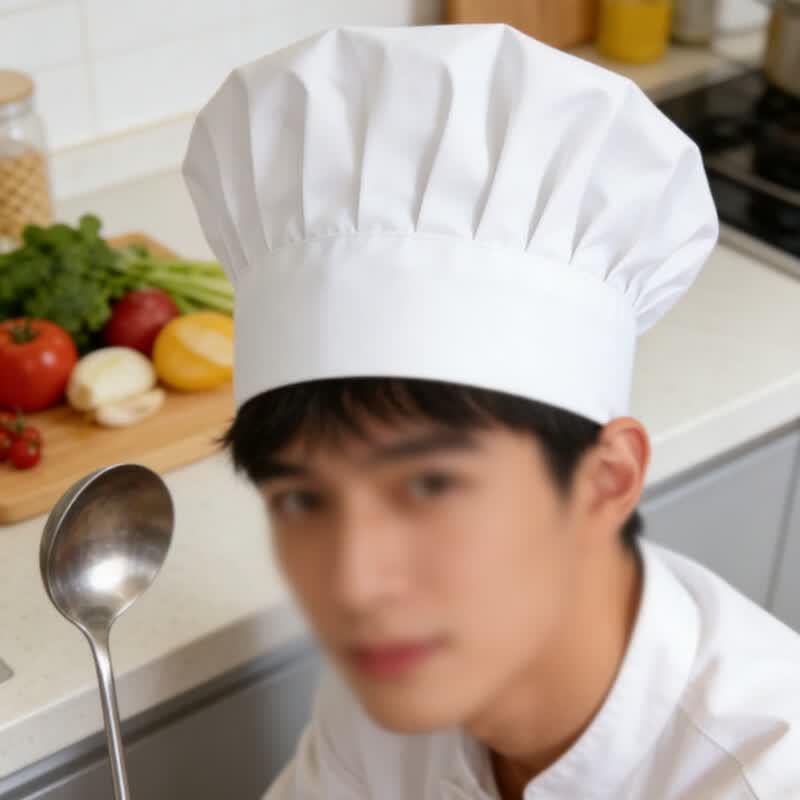 Unisex White Mushroom Chef Hat