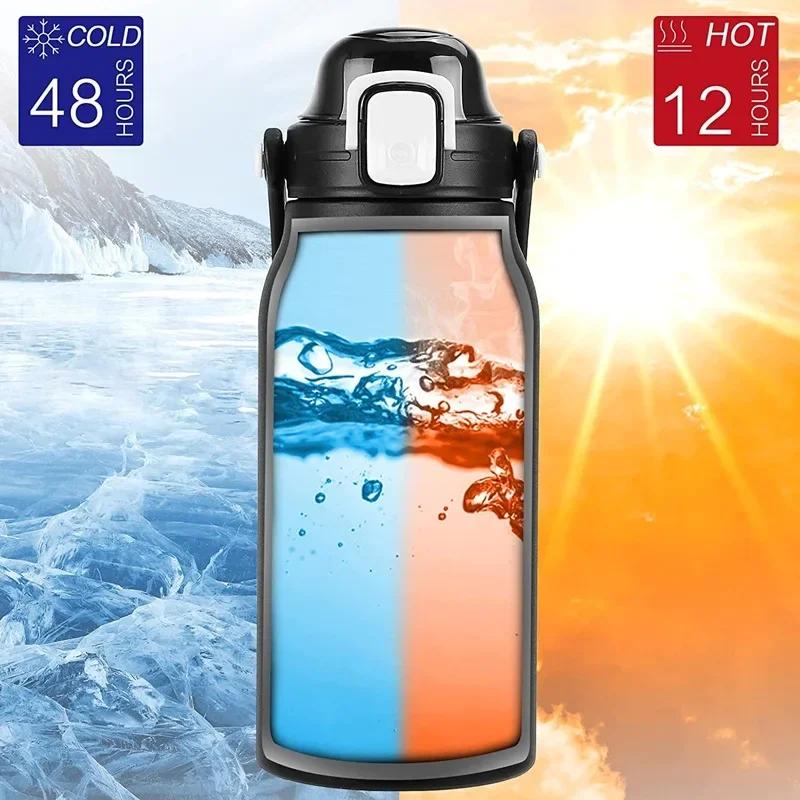 Stainless Steel Thermo Bottle Large Capacity Thermal Water Bottle Portable Vacuum Mug Thermos Insulated Cup Tumbler Flask Gym