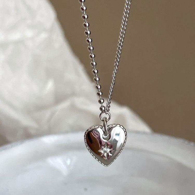 

Асимметричное ожерелье с подвеской Love, прочная французская цепочка на ключицу серебряный