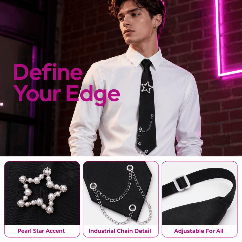 Punk JK Neck Tie Pre-tied Bowtie Fashion Cravat  for Men Women