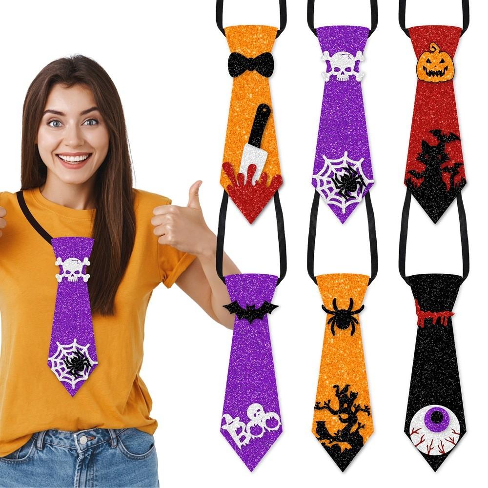 Spider Pumpkin Halloween Party Tie With Paper Material For Photo Booth Decor