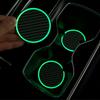 Glowing Car Cup Holder Coasters, Anti-Slip Silicone Mat, Waterproof Auto Drink Pad, Interior Decoration Accessories, 2 Pack