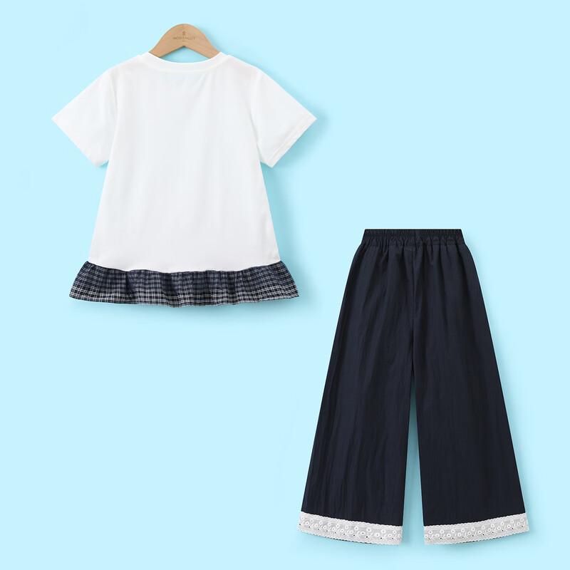Montagut Girls' Summer Bow T-Shirt & Pants Set