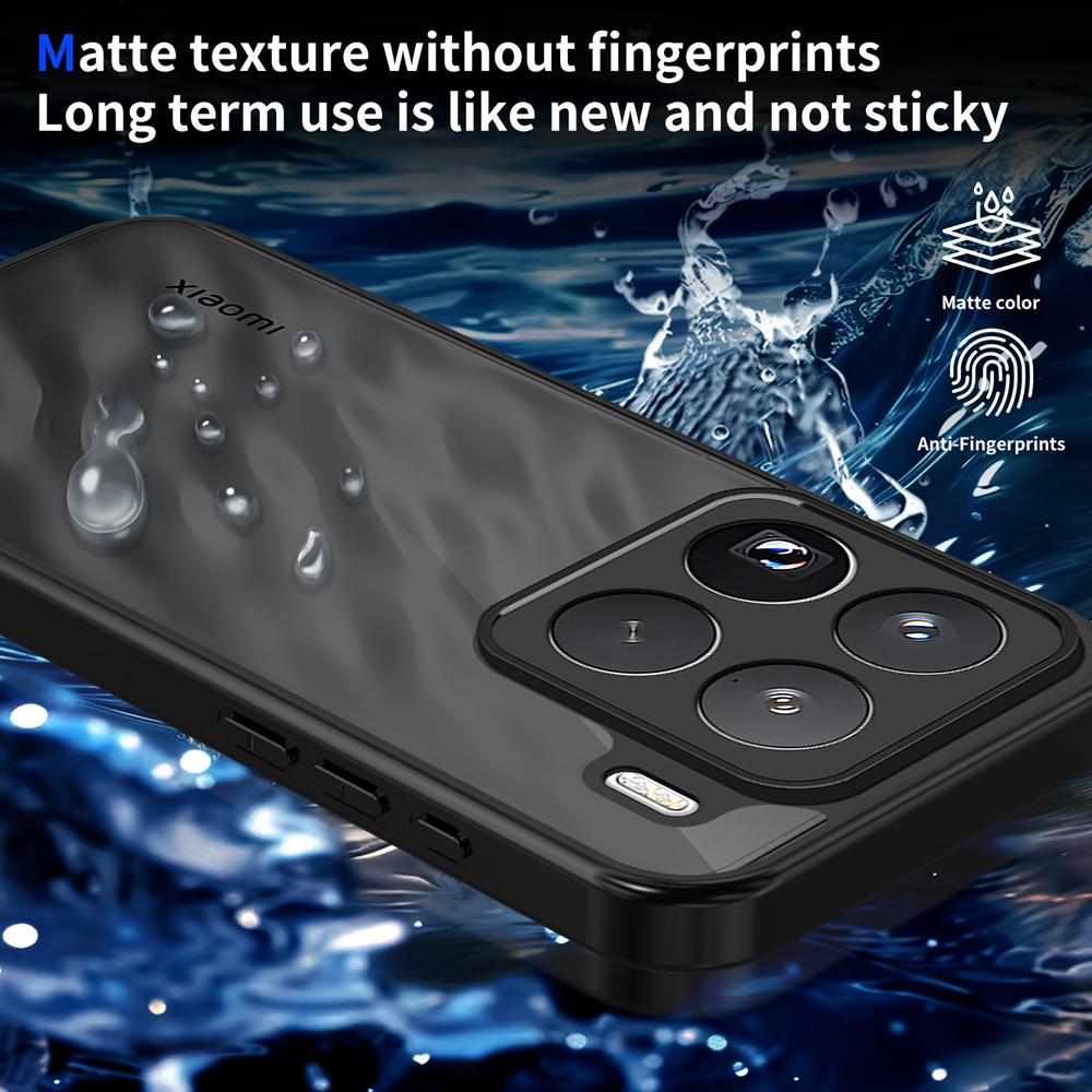 KEYSION Matte Translucent Black Phone Case for Xiaomi 15T 15T Pro 5G Soft Silicone+PC Clear Shockproof Cover for Xiaomi 15T Pro
