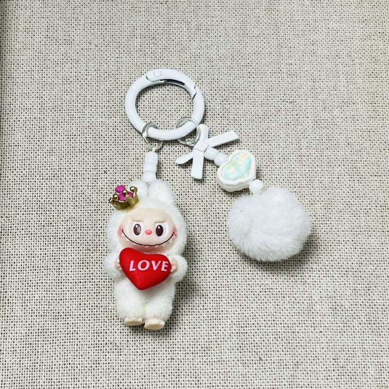 Cartoon Cute Flocking Mini Standing Mobile Phone Pendant Schoolbag Doll Keychain Gift