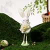 Standing Flower Rabbit Figurine Cute Bunny Doll Figures Easter Bunny Ornament  Kids Gifts