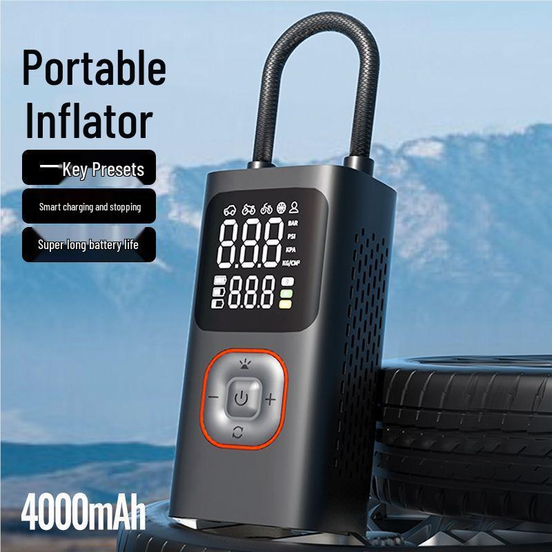 Smart Wireless Digital Tire Inflator - Portable Multi-Function Car Air Pump