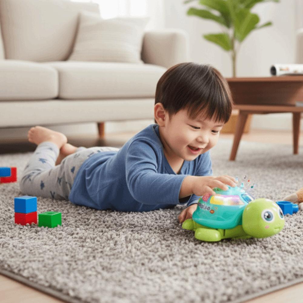 Plastic Musical Crawling Turtle Toys Interactive Musical Turtle Toys Birthday Gift
